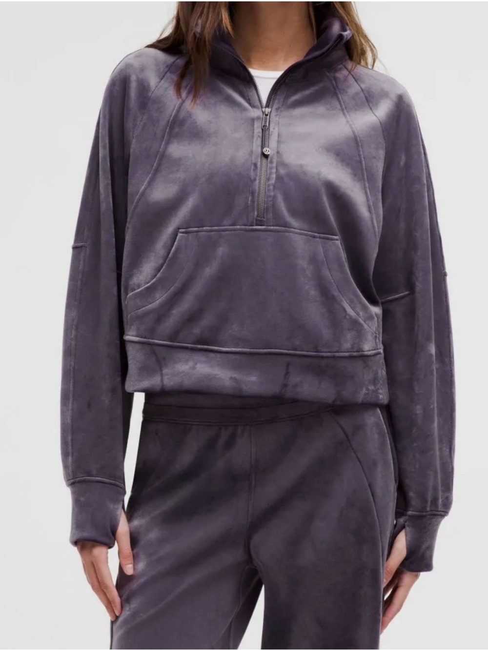 lululemon athletica Plush Half-Zip Crew in Charcoal